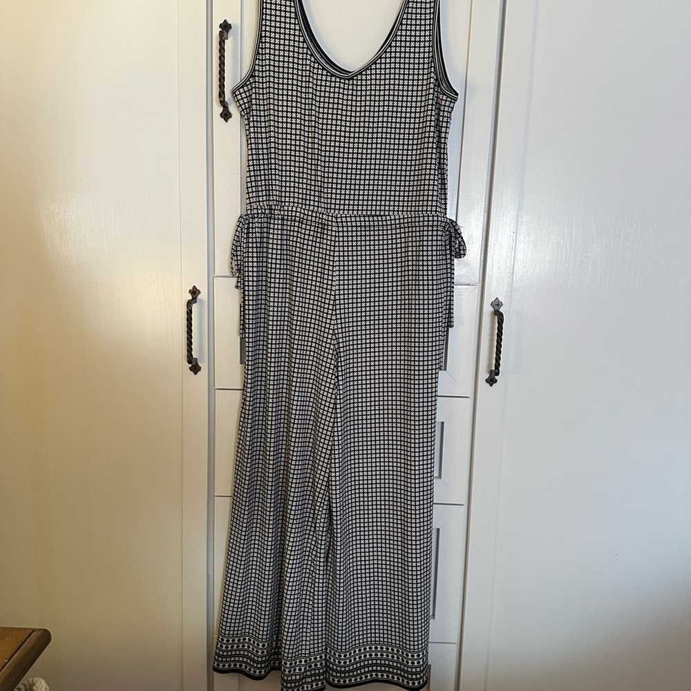 Max Studio Black and White Checkered Jumpsuit NWT